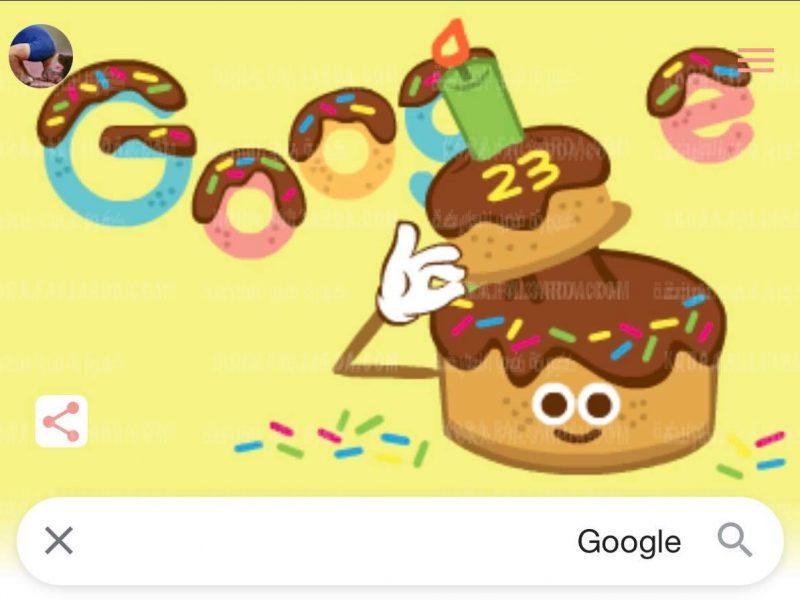 شاهد احتفال محرك البحث جوجل بعيد مولده الـ 23 بشعار مبتكر